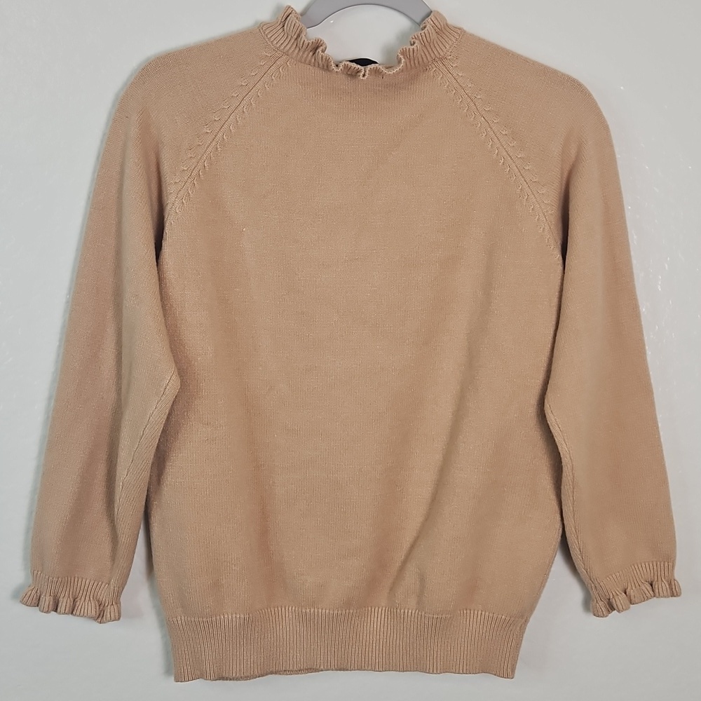 BTFBM Camel Ruffle Button Sweater S - Picture 8 of 12